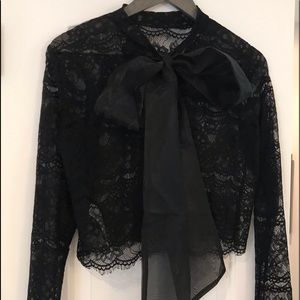 Lace Top with Satin Bow